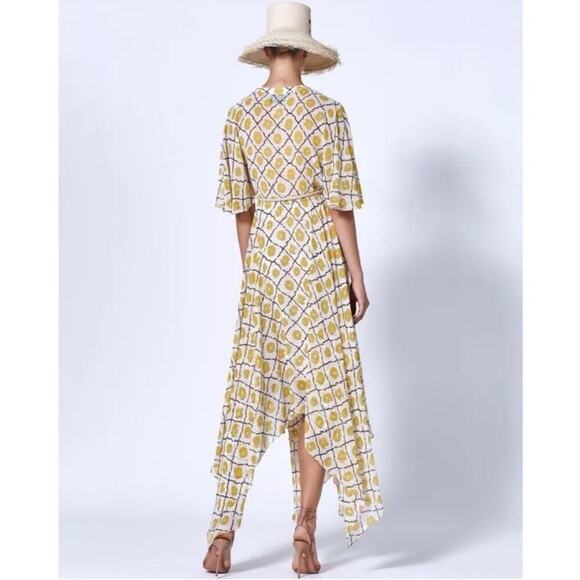 Alexis Sania Handkerchief Dress In Yellow And White Flowy Size Small - Picture 9 of 13